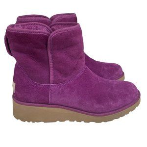 Ugg Womens Purple Kristin 1012497 Suede Wedge Heel Snow Winter Boot Size US 8